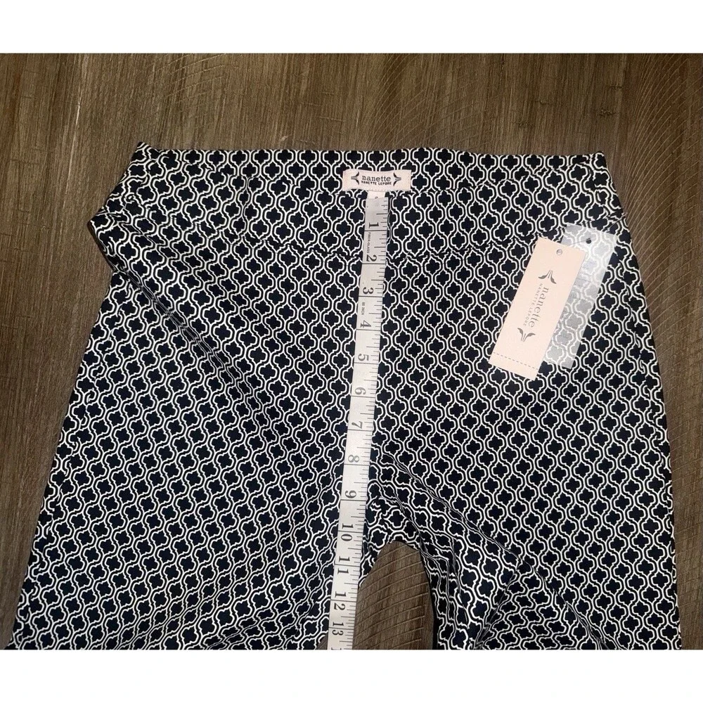 NWT Nanette Lepore Black Spade Print Comfort Pull On Cropped Pant Size 2 NEW $68